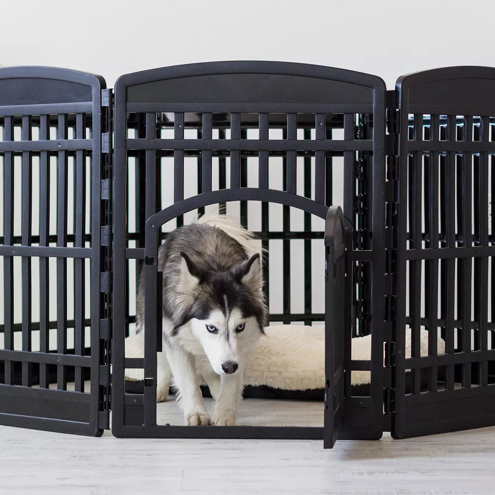 8-Panel Snap Assembly Plastic Pet Playpen With Access Door