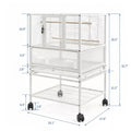 Rolling Large Parrot Birdcage With Detachable Cleaning Tray