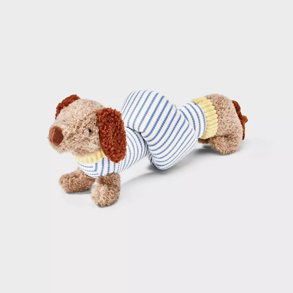 Dachshund Knotted Squeaky Plush Dog Tug & Cuddle Toy
