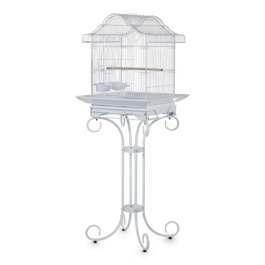 Wrought Iron Rolling Aviary Birdcage With Removable Cleaning Tray
