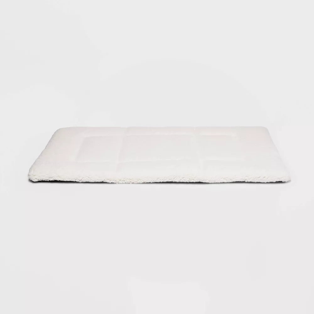 Medium Tri-Fold Faux-Shearling Dog Crate Cushion Mat