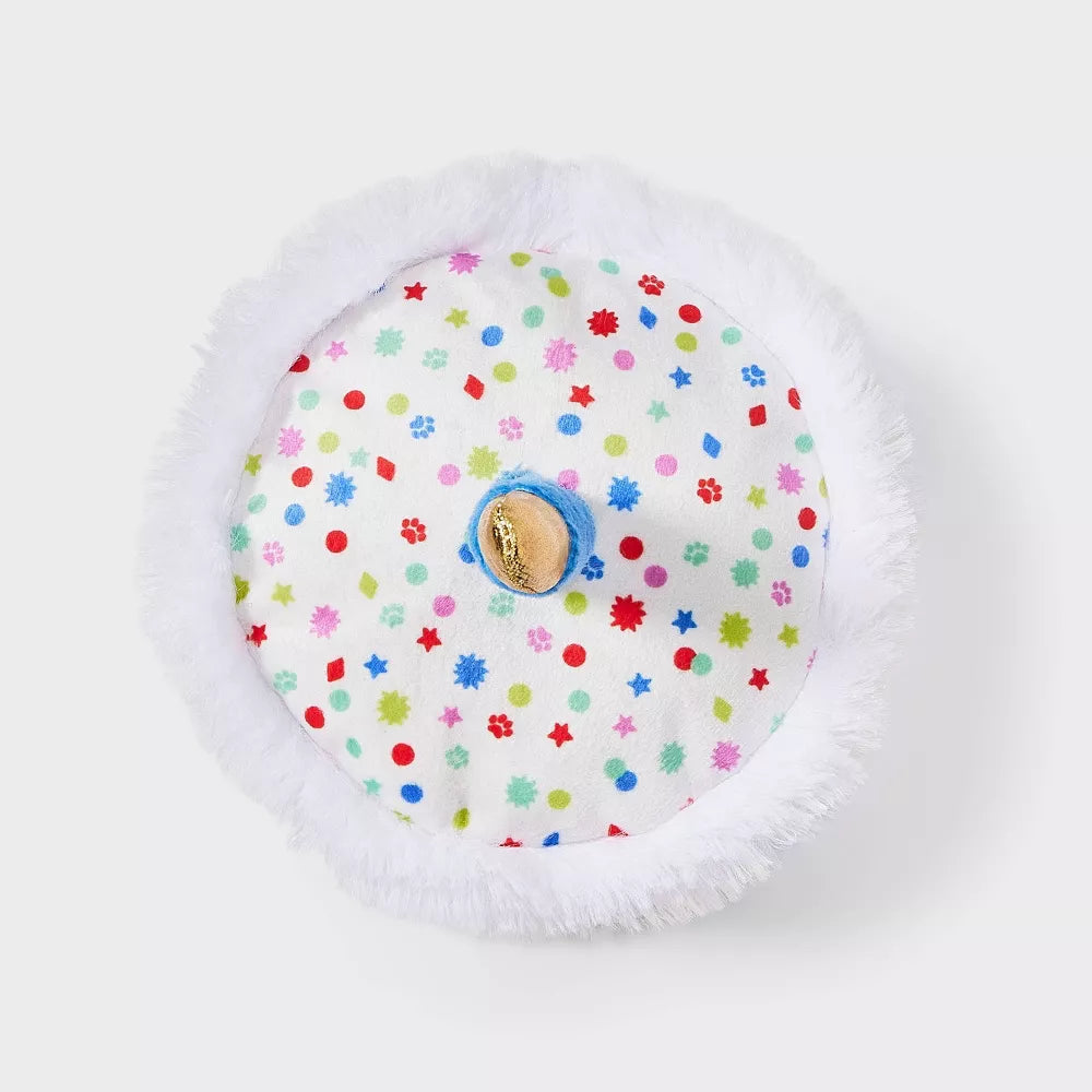 Birthday Cake Shaped Plush Dog Fetch Toy