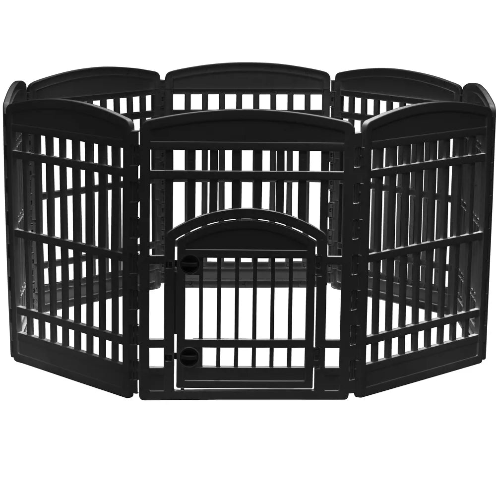 8-Panel Snap Assembly Plastic Pet Playpen With Access Door