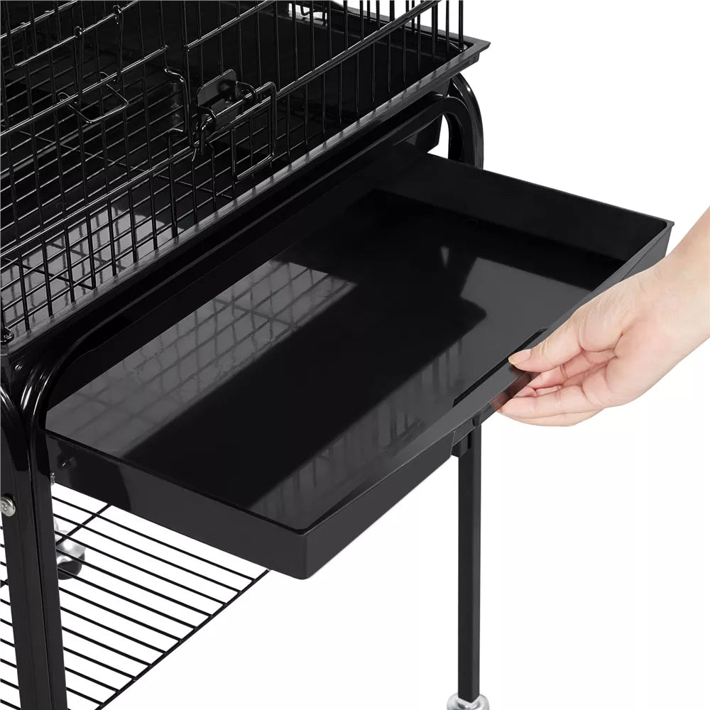 Rolling Tall Open-Top Activity Birdcage